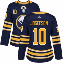 Womens Adidas Buffalo Sabres 10 Jacob Josefson Premier Navy Blue Home NHL Jersey 