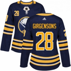 Womens Adidas Buffalo Sabres 28 Zemgus Girgensons Premier Navy Blue Home NHL Jersey 