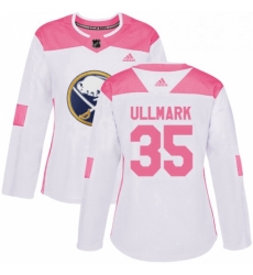 Womens Adidas Buffalo Sabres 35 Linus Ullmark Authentic WhitePink Fashion NHL Jersey 