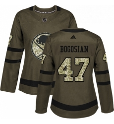 Womens Adidas Buffalo Sabres 47 Zach Bogosian Authentic Green Salute to Service NHL Jersey 