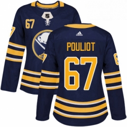 Womens Adidas Buffalo Sabres 67 Benoit Pouliot Premier Navy Blue Home NHL Jersey 