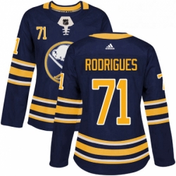 Womens Adidas Buffalo Sabres 71 Evan Rodrigues Premier Navy Blue Home NHL Jersey 