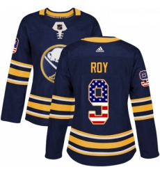 Womens Adidas Buffalo Sabres 9 Derek Roy Authentic Navy Blue USA Flag Fashion NHL Jersey 