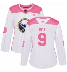 Womens Adidas Buffalo Sabres 9 Derek Roy Authentic WhitePink Fashion NHL Jersey 