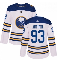 Womens Adidas Buffalo Sabres 93 Victor Antipin Authentic White 2018 Winter Classic NHL Jersey 