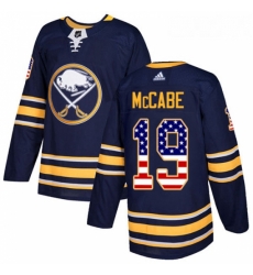 Youth Adidas Buffalo Sabres 19 Jake McCabe Authentic Navy Blue USA Flag Fashion NHL Jersey 