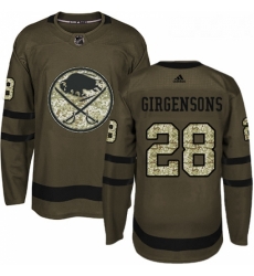 Youth Adidas Buffalo Sabres 28 Zemgus Girgensons Premier Green Salute to Service NHL Jersey 