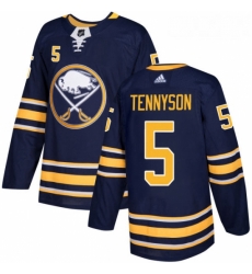 Youth Adidas Buffalo Sabres 5 Matt Tennyson Authentic Navy Blue Home NHL Jersey 