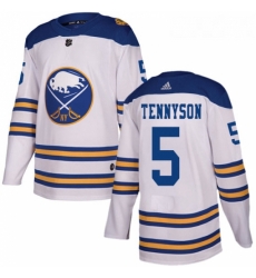 Youth Adidas Buffalo Sabres 5 Matt Tennyson Authentic White 2018 Winter Classic NHL Jersey 