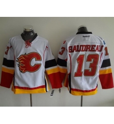 Calgary Flames #13 Johnny Gaudreau White Stitched NHL Jersey