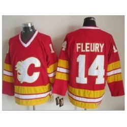 Calgary Flames #14 Theoren Fleury Red CCM Throwback Stitched NHL Jersey