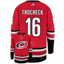 Men Carolina Hurricanes 16 Vincent Trocheck Red Adidas Jersey