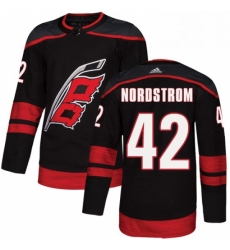 Mens Adidas Carolina Hurricanes 42 Joakim Nordstrom Authentic Black Alternate NHL Jersey 