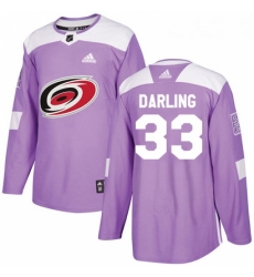 Youth Adidas Carolina Hurricanes 33 Scott Darling Authentic Purple Fights Cancer Practice NHL Jersey 