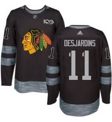 Blackhawks #11 Andrew Desjardins Black 1917 2017 100th Anniversary Stitched NHL Jersey