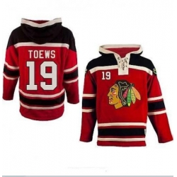 Chicago Blackhawks 19# Jonathan Toews Red Color Hooded Sweatshirt