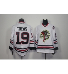 Chicago Blackhawks #19 Jonathan Toews White Skull Reebok Authentic Stitched NHL Jersey