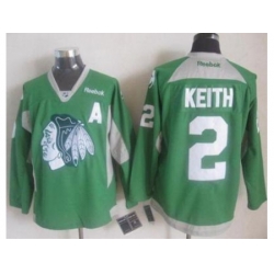 Chicago Blackhawks #2 Duncan Keith Green Practice Stitched NHL Jersey