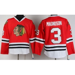 Chicago Blackhawks 3 Keith Magnuson Red CCM Throwback NHL Jerseys