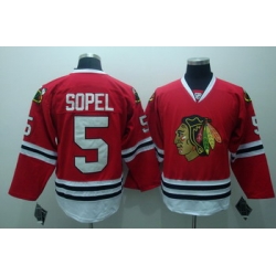 Chicago Blackhawks 5 Brent Sopel Red Jerseys