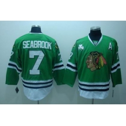 Chicago Blackhawks 7 Brent Seabrook Green Jerseys