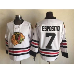 Chicago Blackhawks  #7 Tony Esposito White CCM Throwback Stitched NHL Jersey