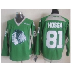 Chicago Blackhawks #81 Marian Hossa Green Practice Stitched NHL Jersey