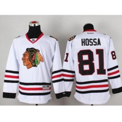 Chicago Blackhawks 81 Marian Hossa White Hockey NHL Jersey