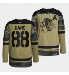 Men Chicago Blackhawks 88 Patrick Kane 2022 Camo Military Appreciation Night White Stitched jersey