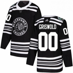 Mens Adidas Chicago Blackhawks 00 Clark Griswold Authentic Black 2019 Winter Classic NHL Jersey 