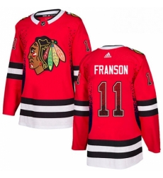 Mens Adidas Chicago Blackhawks 11 Cody Franson Authentic Red Drift Fashion NHL Jersey 