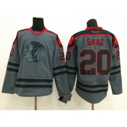 NHL chicago blackhawks #20 Brandon Saad Charcoal Cross Check Jerseys