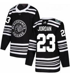 Youth Adidas Chicago Blackhawks 23 Michael Jordan Authentic Black 2019 Winter Classic NHL Jersey 