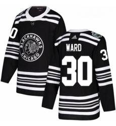 Youth Adidas Chicago Blackhawks 30 Cam Ward Authentic Black 2019 Winter Classic NHL Jerse