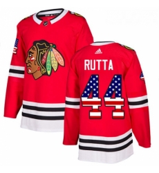 Youth Adidas Chicago Blackhawks 44 Jan Rutta Authentic Red USA Flag Fashion NHL Jersey 