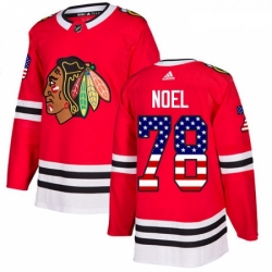 Youth Adidas Chicago Blackhawks 78 Nathan Noel Authentic Red USA Flag Fashion NHL Jersey 