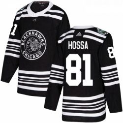 Youth Adidas Chicago Blackhawks 81 Marian Hossa Authentic Black 2019 Winter Classic NHL Jersey 