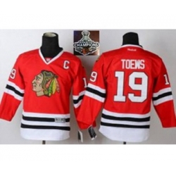 youth nhl jerseys chicago blackhawks #19 toews red[2015 Stanley cup champions][patch C]