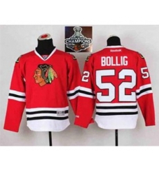 youth nhl jerseys chicago blackhawks #52 bollig red[2015 Stanley cup champions]