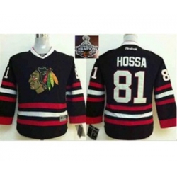 youth nhl jerseys chicago blackhawks #81 hossa black[2015 Stanley cup champions]