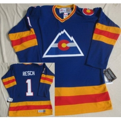 Colorado Avalanche 1 Chico Resch CCM Throwback Blue NHL Jerseys