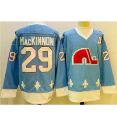 Men Colorado Avalanche 29 Nathan MacKinnon Blue Stitched Jersey