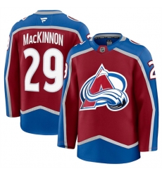 Men Colorado Avalanche 29 Nathan MacKinnon Burgundy 2024 25 Home Stitched Jersey