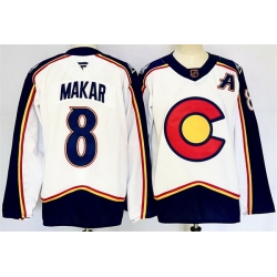 Men Colorado Avalanche 8 Cale Makar White 2024 25 With A Patch Reverse Retro Stitched Jersey