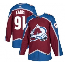 Men Colorado Avalanche 91 Nazem Kadri Burgundy Stitched Jersey