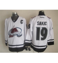 NHL Colorado Avalanche #19 Joe Sakic white-black jerseys