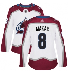 Women Adidas Colorado Avalanche 8 Cale Makar White Stitched NHL Jersey