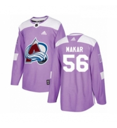 Youth Adidas Colorado Avalanche 56 Cale Makar Authentic Purple Fights Cancer Practice NHL Jersey 