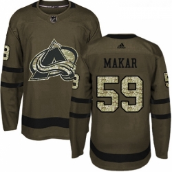 Youth Adidas Colorado Avalanche 59 Cale Makar Authentic Green Salute to Service NHL Jersey 