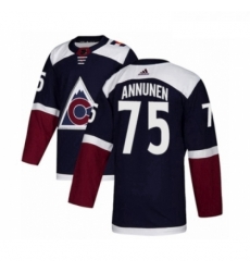 Youth Adidas Colorado Avalanche 75 Justus Annunen Premier Navy Blue Alternate NHL Jersey 